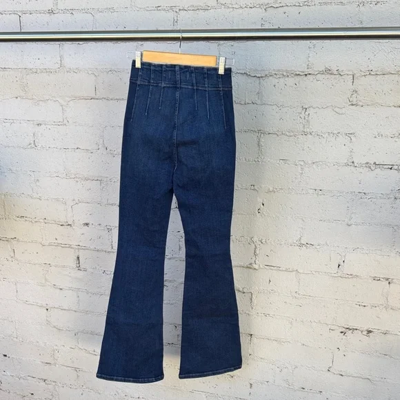 Free People We The Free Jayde Flare Jeans Tulsa Blue Dark Wash Size 27 - Picture 5 of 15